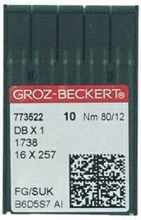 Βελόνες Επαγγελματικής Ραπτομηχανής Groz-beckert Db X 1 1738 16 X 257 65/9