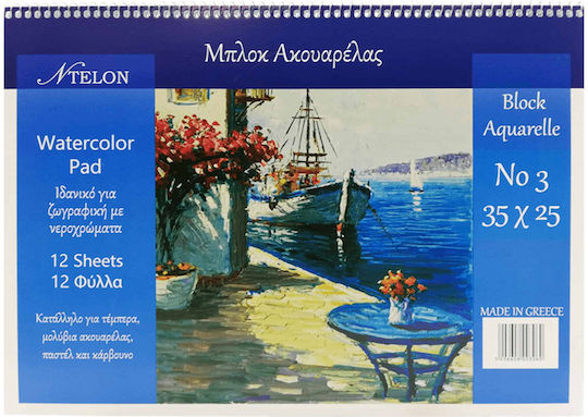 N.telon Μπλοκ Ακουαρελας Ν3 25*35 12φ