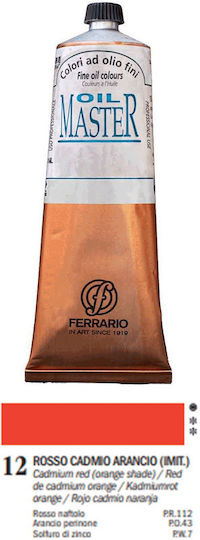 Ferrario Oil Colour 12 Cadmium Red Orange Shade 60ml