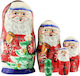 Holz Babuška Santa Claus 17cm 5 Stücke
