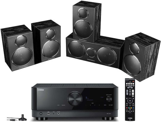 Yamaha Σετ Ηχείων Home Cinema 5.0 RX-V4A + Wharfedale DX-3 Bundle Ενσωματωμένο WiFi Black