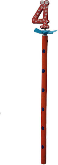 Creion Total Gift Numere Portocaliu Cu Buline Număr 4 Cm0631