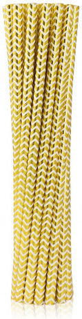 Straws Gold Stripes 6x197mm 12 Pieces Glossy Design Material Paper Dimensions 6x197 Mm Number of Pieces in Package 12