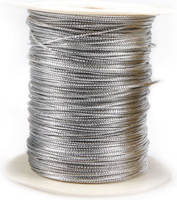 Metallischer Schnürsenkel 1mm 100m 127/01 Metallisches Silber