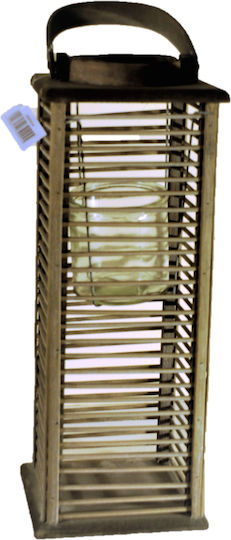 Zen Collection Christmas Glass Gray Lantern 35.5x11cm