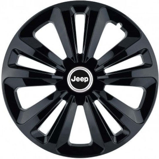 Auto Radkappen Set mit Marke Jeep 4Stück 14" Orange/Schwarz
