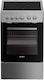 Indesit Κουζίνα 55lt με Κεραμικές Εστίες Π50εκ. Inox