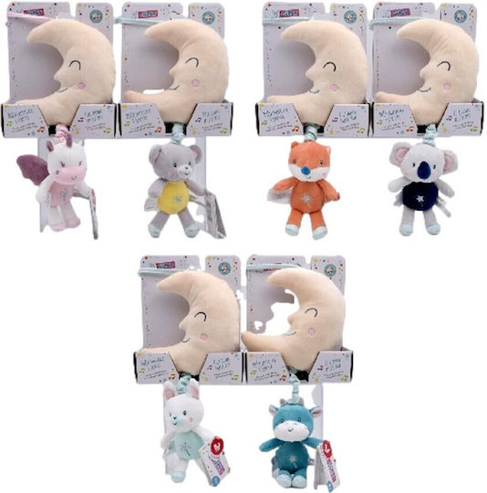 Gipsy Toys Suspendata Jucărie Pătuț cu muzică Lună & Animăluț 32cm pentru 0++ Luni (Diverse modele) 1 bucată
