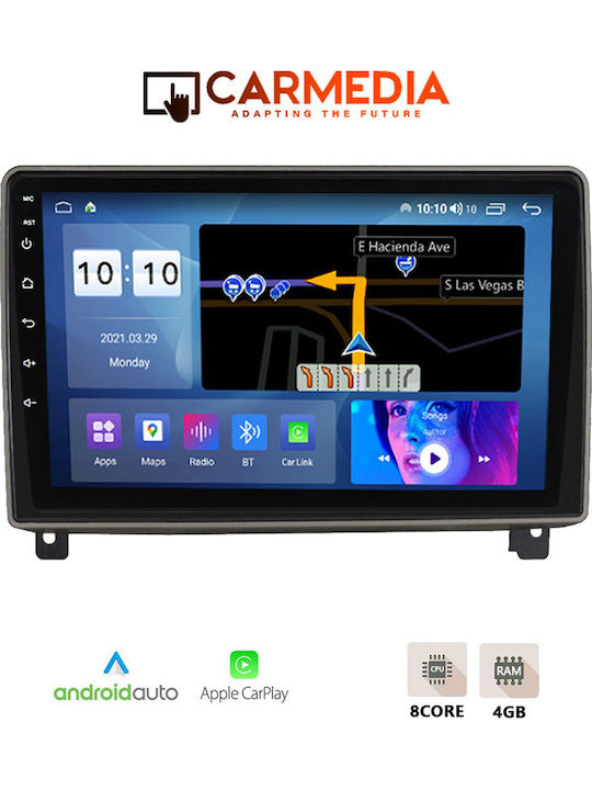 Carmedia Car Audio System for Peugeot 407 2004-2011 (Bluetooth/USB/WiFi/GPS/Apple-Carplay/Android-Auto) with Touch Screen 9"
