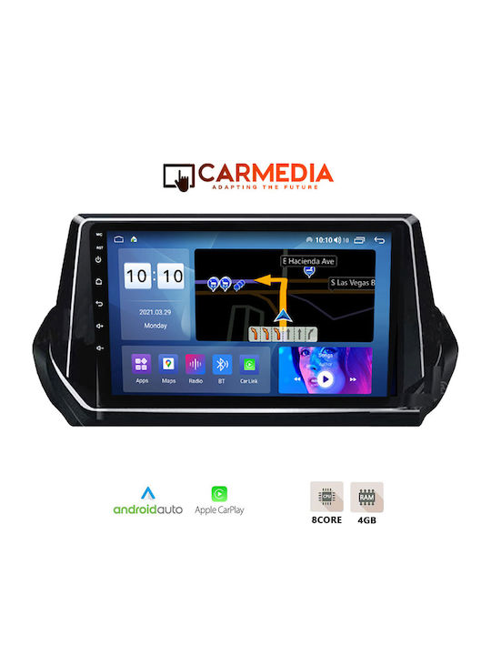 Carmedia Car Audio System for Peugeot 2008 2020 (Bluetooth/USB/WiFi/GPS/Apple-Carplay/Android-Auto) with Touch Screen 9"
