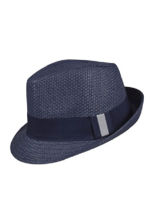 Stamion Kinderhut Fedora Strohhut Blau