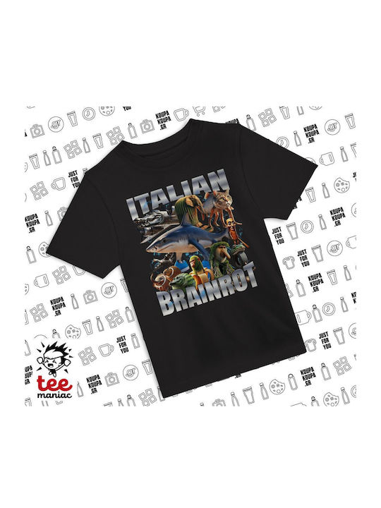 Kinderoberteile T-Shirt Schwarz Italian Brainrot KP_30620_tshirt-kid-schwarz