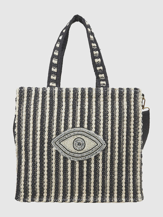 Verde Fabric Beach Bag Black