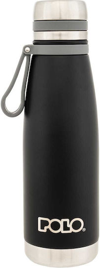 Polo Μπουκάλι Θερμός Ανοξείδωτο 650ml Μαύρο