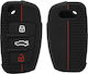 Car Key Case Audi 3 Buttons Silicone Black 53134.01