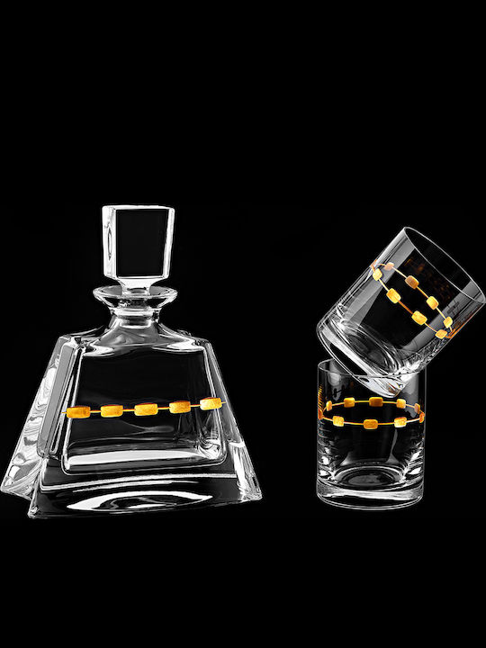 Capolavoro Cristal Carafă de Servire Whiskey cu Dop și Pahare Transparentă 320ml 1buc