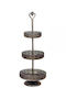 Metallic Tiered Appetizer Stand 3 Levels 35x35x90cm Silver
