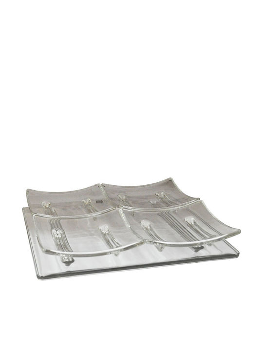 Serving Platter Set of 5 Glass Pieces Fusion Ego