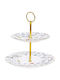 Dessert Tower Stand 2 Slots Fleurs Papillons 1284flep Diameter 16/21cm Multicolour Easy Life Porcelain