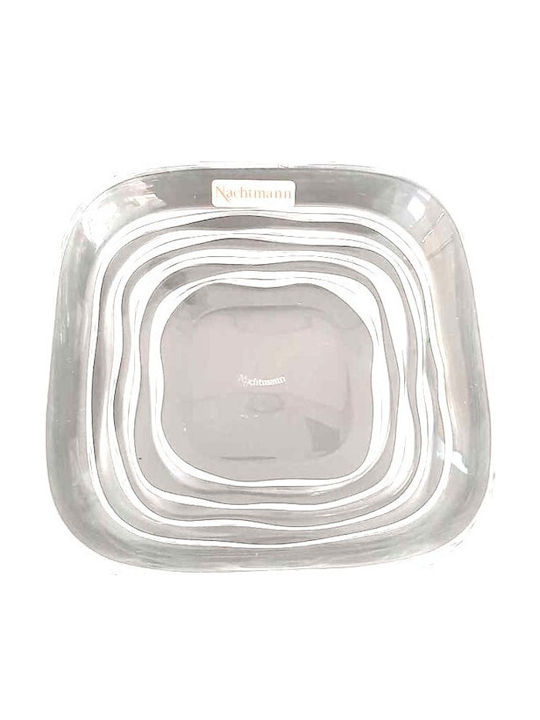 Nachtmann Crystal Serving Plate Desert Square 16x16x4cm Set of 6