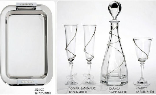 Set de Tip Tavi - Carafe - Pahare de nuntă 255-2 Set complet