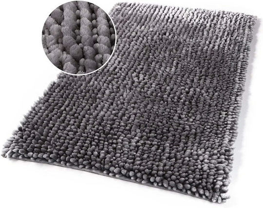 Domoletti Badematte Synthetisch,Polyester/Cotton/Leather Rechteckig Silver 50x80cm