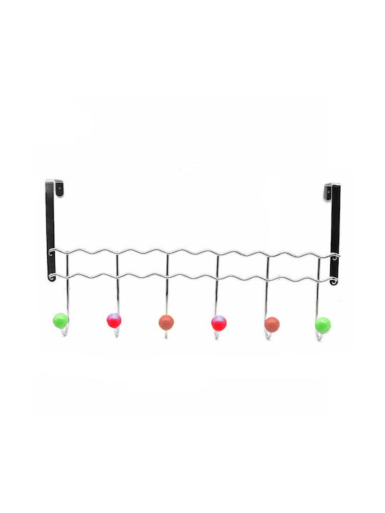 Türhaken Metallisch 6 Plätze 48x15x7εκ. 1Stück