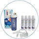 Carcasă Filtru Transparentă Set 4 Filtre Polipropilenă Alimentare Centrală Aqua Pure