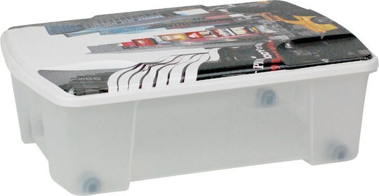 Artplast Ιταλίας Κουτί Αποθήκευσης 56x39x18cm Πλαστικό 35lt Διάφανο Decor New York