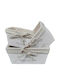 Set Storage Baskets Bread Bins Wooden Fabric 3 Pieces Wooden Box White Home