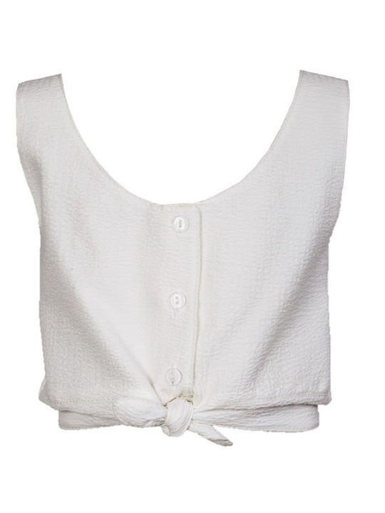 M&B Kid's Fashion Bluză pentru copii Fără mâneci Alb