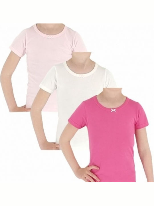 Paramana Set of Kids' Undershirts Short-sleeved Multicolour 3pcs