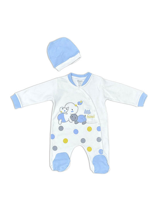 Caramelkids Set Body pentru Bebeluși cu Accesoriu Alb-albastru 2buc