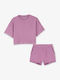 Tiffosi Kinderbekleidungssets Crop Top mit Shorts Seitentaschen Flieder