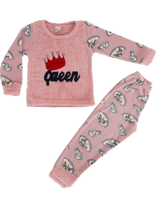Bonito Pijama pentru copii De iarnă Fleece Pink Queen