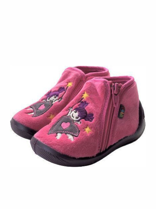 Bopy Amelie Fuchsia Kids Slippers Leather Anatomic Insole Fuchsia