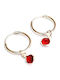 Amalfi Accessories Kinder Ohrringe mit Steinen aus Silber Rot