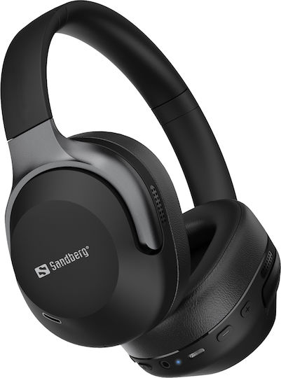 Sandberg Travel Wireless / Wired Over Ear Headphones with 30 hours of Operation Black