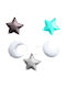 Starry Nights Dekorative Girlande Schwarz Weiß Grau Grün Stoff 1,5m