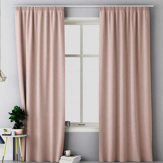 Jemidi24 Κουρτίνα με Τρέσα Λευκή 140x250εκ.