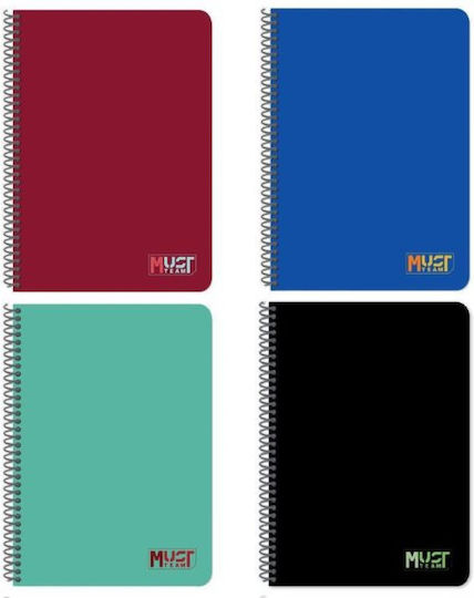Must Team Spiral Notebooks Ruled A4 30 Sheets 8pcs (Μiscellaneous colours)