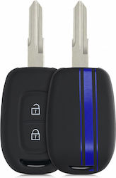 Car Key Case Dacia Renault 2 Buttons Keyless Go Kwmobile Silicone Black Blue 54813.02 Car Key Case Dacia Renault 2 Buttons Keyless Go Kwmobile Silicone Black Blue 54813.02