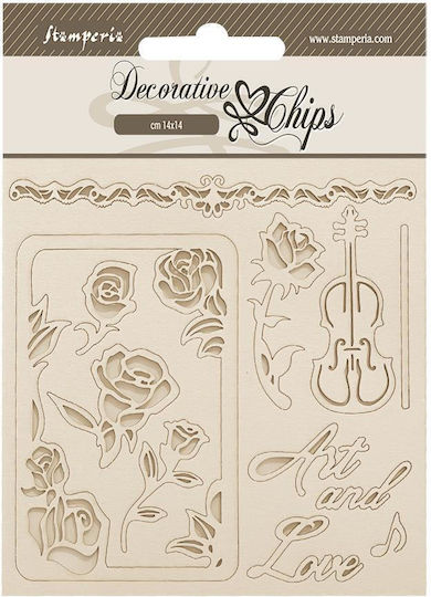 Chipboard Stamperia 14x14cm Venice City Art Rose Corners