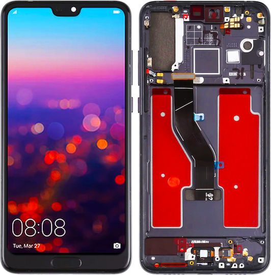 Οθόνη mit Touch-Mechanismus und Rahmen für Huawei P20 PRO CLT-L09, CLT-L29 (Schwarz)