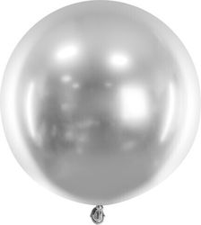 PartyDeco Luftballon Silber 60cm