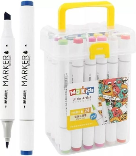MG Toys Fine & Chisel 24 Drawing Markers