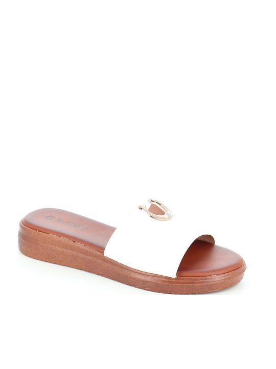 Women's Flat Sandals Flatforms in White Color