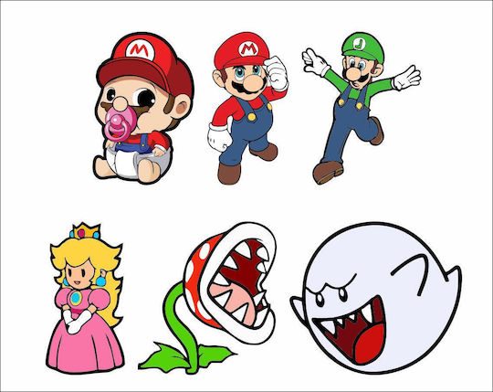 Aufkleber Super Mario Set 6Stück