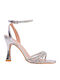 Sandalen mit Strass Silber