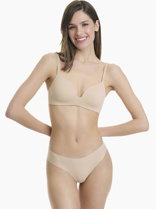 Βαμβακερά Γυναικεία Brazil 2Pack χωρίς Ραφές Μπεζ